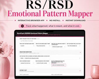 ADHD RSD Emotional Pattern Mapper | Interactive Browser App (Digital Download)