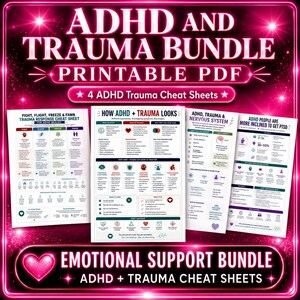 Pakiet traumy ADHD do druku w formacie PDF | Układ nerwowy, PTSD, przewodnik po nakładaniu się