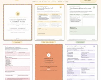 Executive Dysfunction Workbook, ADHD Task Paralysis, Time Blindness Planner (PDF)