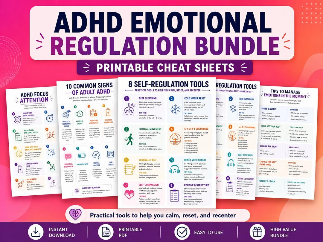 ADHD Emotional Regulation Bundle | Executive Function, Self-regulation ...
