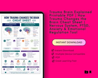 Trauma Brain Cheat Sheet | Nervous System, PTSD, Anxiety Regulation (PDF Download)