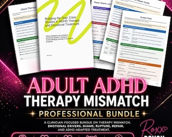 Adult ADHD Therapy Mismatch Professional Bundle | Clinician Resource Set