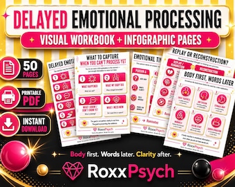 Delayed Emotional Processing Workbook, Emotional Awareness PDF, Printable Reflection Worksheets for ADHD and Trauma
