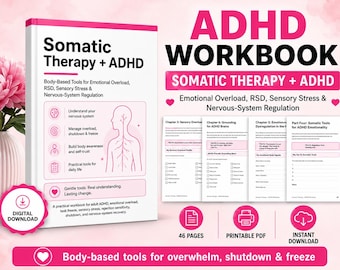 Somatic Therapy ADHD Workbook | Nervous System Regulation, Emotional Overload (Digital Download)