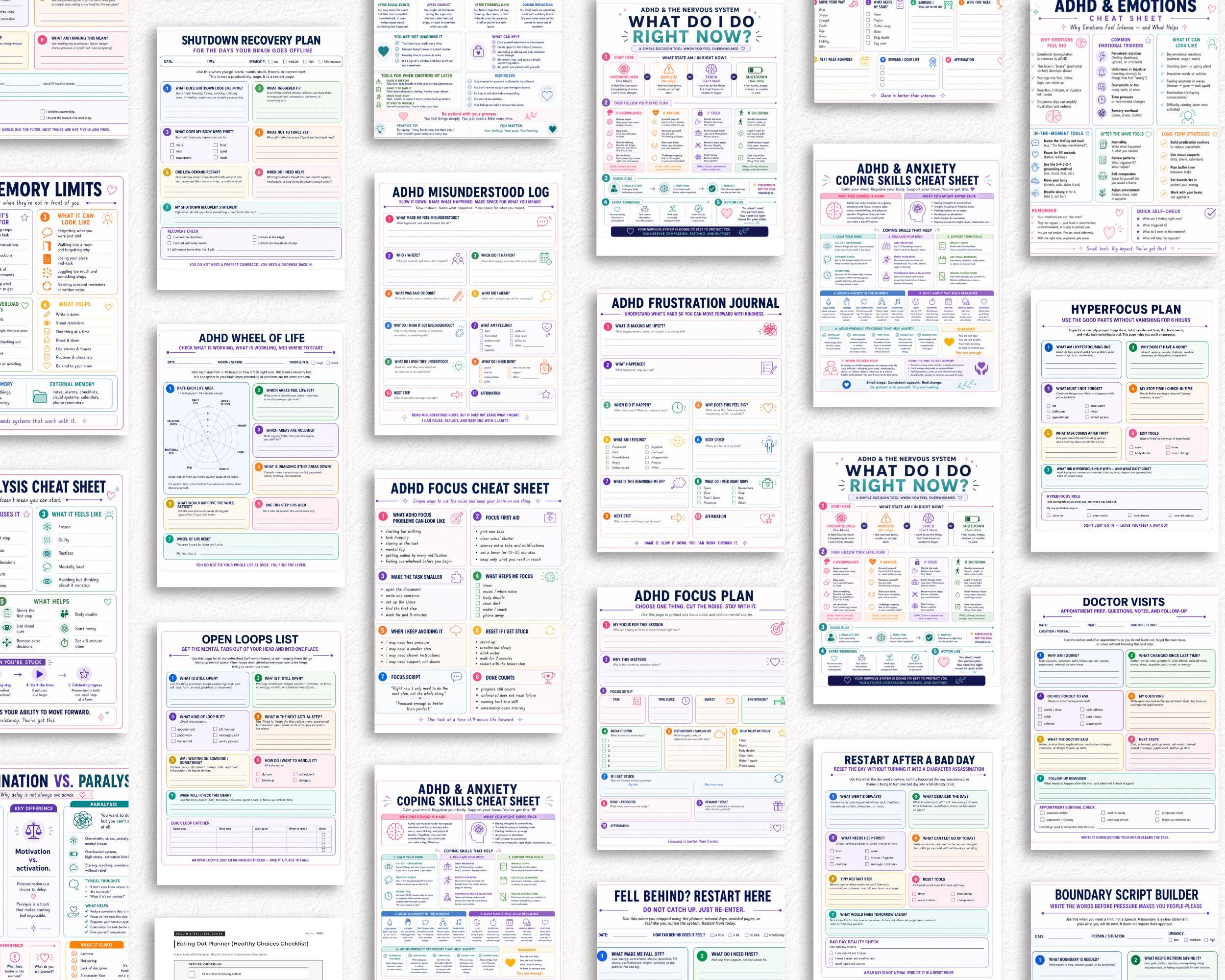 ADHD Digital Planner, Goodnotes, Undated Calendar, Executive Function ...