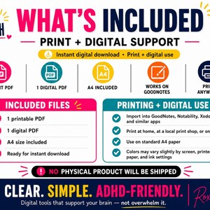 what's included - This printable ADHD Brain Dump Form bundle is made for chaotic brains, emotional avoidance, forgotten tasks, mystery appointments, unpaid bills, and the terrifying phrase: “I’ll remember that later.”

Spoiler: you will not.