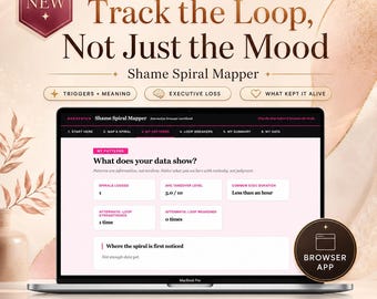 Shame Spiral Tracker | Interactive Digital Workbook | ADHD + RSD Emotional Dysregulation Tool | No Login | Instant Download