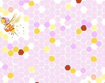 Heather Ross Briar Rose for Windham Fabrics - Hex Bee Lilac - 1/2 yard cotton quilt fabric 516