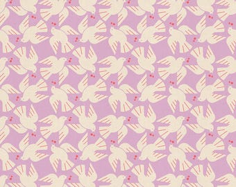 Lofi Linen by Rashida Ruby Star Society -   Flock Yeah Birds Wisteria Lilac - RS1131 23CL 226