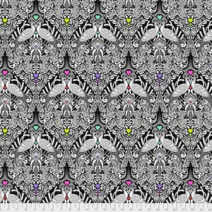 Linework by Tula Pink - Tall Tails - Ink Black  - Select a Size - Cotton Quilt Fabric 125
