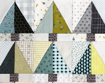 Half Rectangle Triangles Postcard #18 Project Quilt Pattern and Templates by Jen Kingwell Designs 226