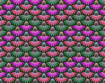 Perennial Borders by Anna Maria Textiles - Echinacea Rhythm Forest  -  AMT136-78L 226