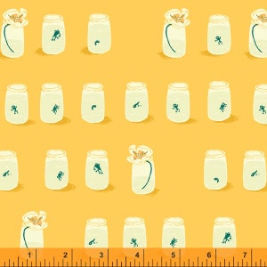 West Hill by Heather Ross for Windham Fabrics - Becoming Frogs - Sunshine Yellow - 52879-17 124