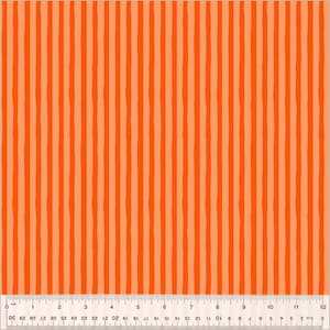 Ruby and Bee Blenders by Heather Ross - Drawn Stripe Peachy Orange Delphinium 54418-40 226