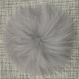 Snap on Raccoon XL Pom Pom 15 cm - Light Grey