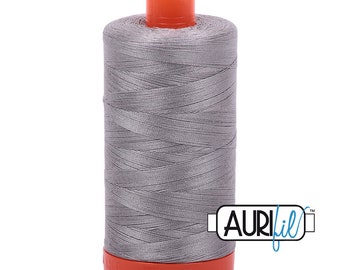 Aurifil Stainless Steel Grey Cotton Mako Thread - 50wt - 1300m - MK50 2620 - 50 weight