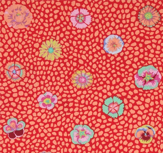 Kaffe Fassett Guinea Flower Purple Cotton Quilting Dress Fabric