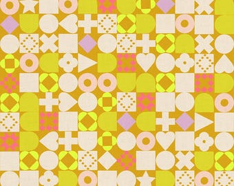 Lofi Linen by Rashida Ruby Star Society -   Blocked Cactus Yellow - RS1134 15CL 226