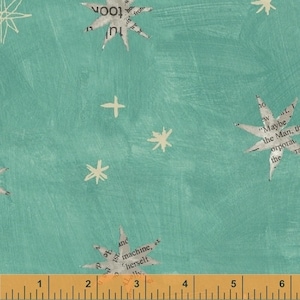 SALE Wonder by Carrie Bloomston for Windham Fabrics - Stars - Aqua - 50517-3 922