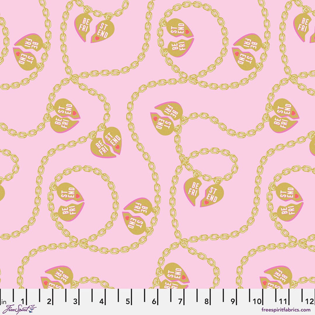 Besties by Tula Pink - Lil Charmer - Metallic - Blossom
