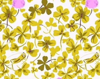 Heather Ross Briar Rose for Windham Fabrics - Cricket Clover Lilac - 1/2 yard cotton quilt fabric 516
