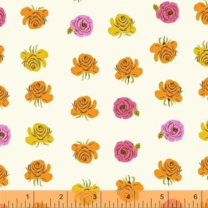 Far Far Away 2 by Heather Ross Windham Fabrics - 51203-9 - Roses - Pink - Cotton Quilt Fabric - FQ BTHY Yard 823