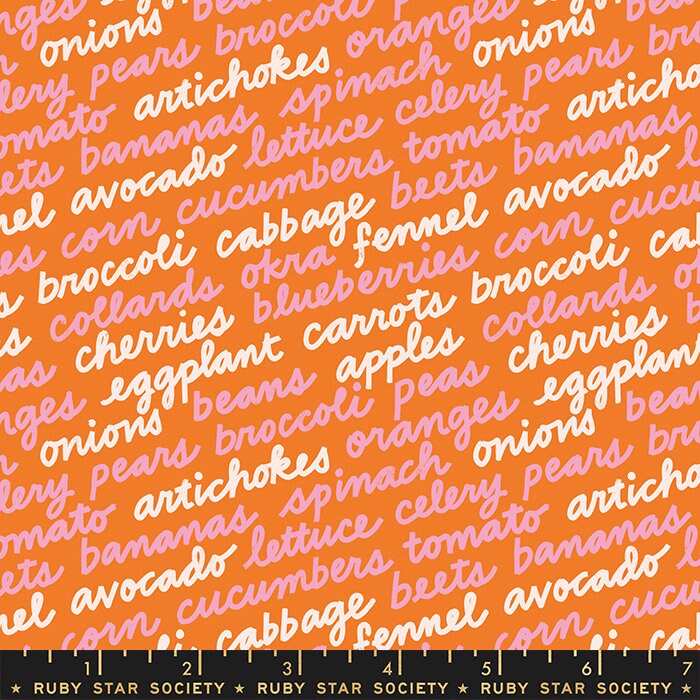 Food Group Ruby Star Society Moda - In Season Text Words RS5042 13 Burnt Orange 125