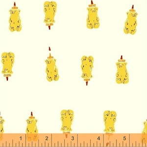 Far Far Away 2 by Heather Ross Windham Fabrics - 51201-4 - Honey Bears - Yellow - 125