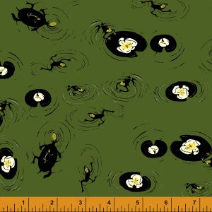 West Hill by Heather Ross for Windham Fabrics - Lily Pond - Pond Green - 52876-10 - 823