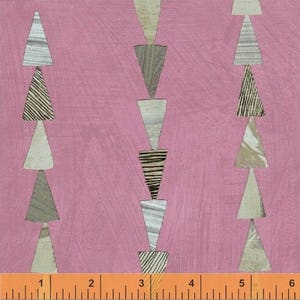 SALE Dreamer by Carrie Bloomston for Windham Fabrics - Triangle Stripe - Rose Pink - FQ BTHY Yard Cotton Quilt Fabric 8-21
