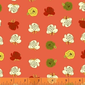 Far Far Away 2 by Heather Ross Windham Fabrics - 51203-10 - Roses - Red Orange - 125