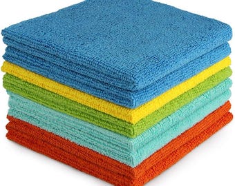 8 Pack Microfiber Cleaning Cloths, 30x30cm Absorbent Lint-Free Household Rags