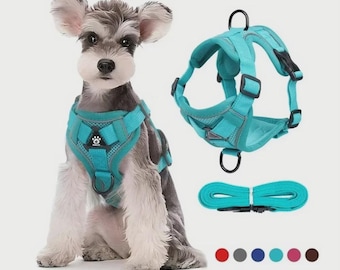 Arnés antitirones para perros y gatos: chaleco reflectante, transpirable y ajustable de malla para mascotas.