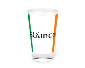 Irländska flaggan Sláinte Pint Glass | 16oz ölglas