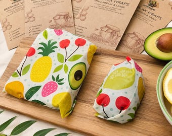 Beeswax Food Wrap 3-Pack | Eco-Friendly Reusable Food Covers, Three Assorted Sizes