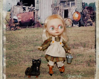 Blythe ~ En la granja ~ Inspirada en Raggedy Ann ~ Conjunto de 3 piezas ~ por KarynRuby
