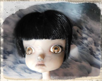 Muñeca de segunda mano única "Myrtle May" BLD ~ Muñeca de arte Pinky personalizada por Mink Yip de White Rabbit Blythes 2017 con temática de fantasmas y chips de ojos de artista personalizados