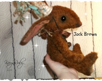 PDF EPattern  to make 12 inch 'Jack Brown'   Vintage Style Viscose or Mohair Rabbit  by Artist KarynRuby