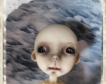 Muñeca de segunda mano OOAK Ppinkydollsart 'Miko' BLD ~ Muñeca de arte personalizada de Mink Yip de White Rabbit Blythes 2017