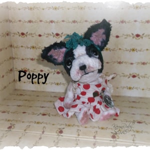 PDF EPattern  to make 7 inch 'Poppy' ~ French Bulldog  Vintage Style Viscose or Mohair by Artist KarynRuby