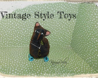 Juguete Blythe estilo vintage ~OOAK~ Gato negro caprichoso para Blythe de la artista KarynRuby