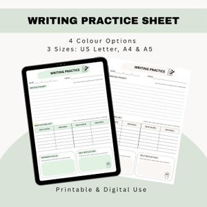 Writing Practice Template | Language Learning Worksheet | Printable PDF