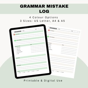 Logg för grammatikfel | Mall för språkinlärning | Felspårning (PDF-nedladdning)