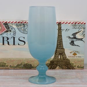 PV blue opaline juice glass