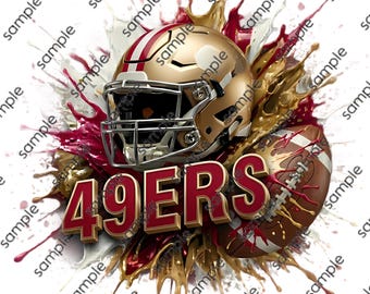 49ers Football Sublimation Clipart transparent PNG: Verwenden Sie für T-shirt, Aufkleber, Becher, Rahmen, Becher (digitaler Download)