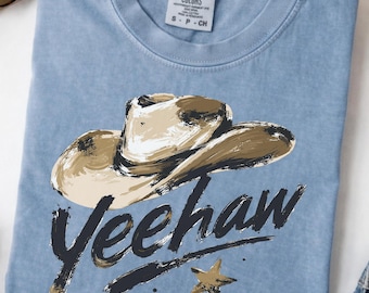 PNG de sombrero de vaquero, diseño de camisa western, camiseta de vaquera Yeehaw, camiseta de concierto country, camiseta de atuendo de rodeo, regalo de vaquera sureña, camiseta de baile en línea