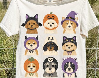 Perro de Halloween PNG, Diseño de camiseta de disfraz de perro, Gráfico de perro espeluznante, Cachorro de Halloween PNG, Camiseta de Halloween para amantes de los perros, Camiseta de perro de la temporada espeluznante