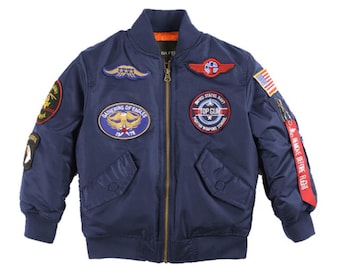 Vintage NASA Kids Bomber Jacket | Space Flight Aviator Coat