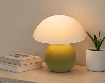 Lámpara de mesa con forma de seta / Lámpara LED de mesita de noche / Decoración nórdica para dormitorio / Luz nocturna ambiental cálida