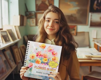 Flowers in Riot Reverse Coloring Book | Nature Painting Kit for Beginners